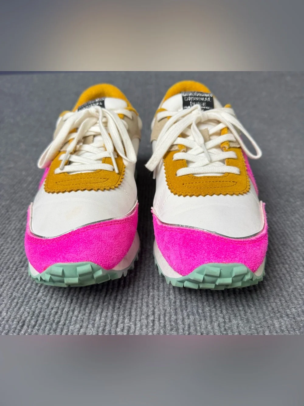 Vintage Havana Cosmic 9 Womens Size 11 Mustard Neon Pink Suede Sneakers